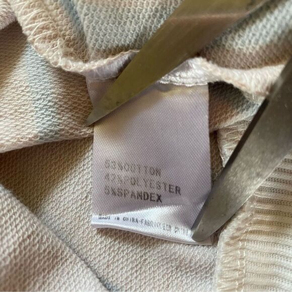 CRAZY TRAIN M Orange Teal Striped Hoodie Casual Western Boho Southwestern 70s - Picture 10 of 16